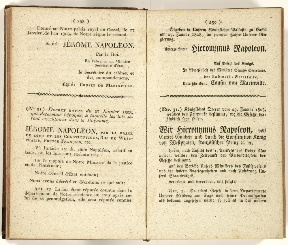 Emanzipation: Dekret: Bürgerliche Gleichstellung der Juden: Dekret des Königreichs Westphalen