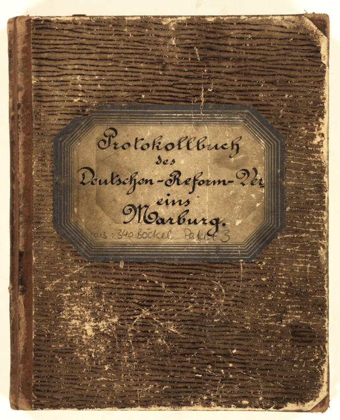 Handschriftliches Protokoll: Agitation in der Region 1886/87 im Vorfeld der Reichstagswahl 1887, gespiegelt im Protokollbuch des Deutschen Reformvereins Marburg