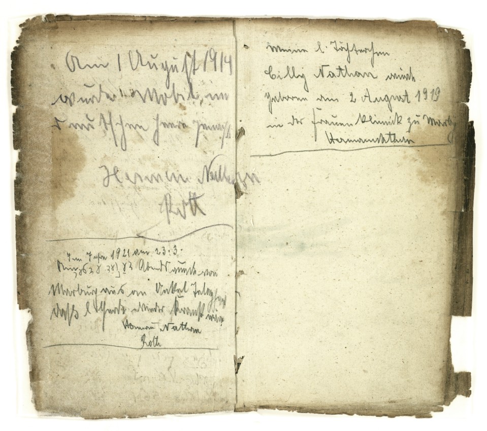 Bibel mit chronikalischen Notizen, vererbt in den Familien Stern, Höchster und Nathan, Roth, 19.-20. Jh., hebr. und dt.