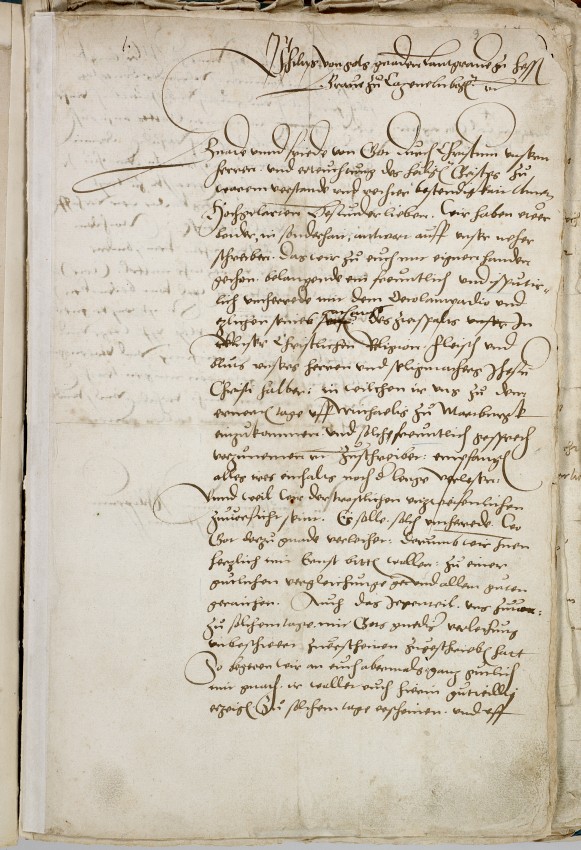 Brief: Gesprächseinladung von Landgraf Philipp von Hessen an Luther und Melanchthon