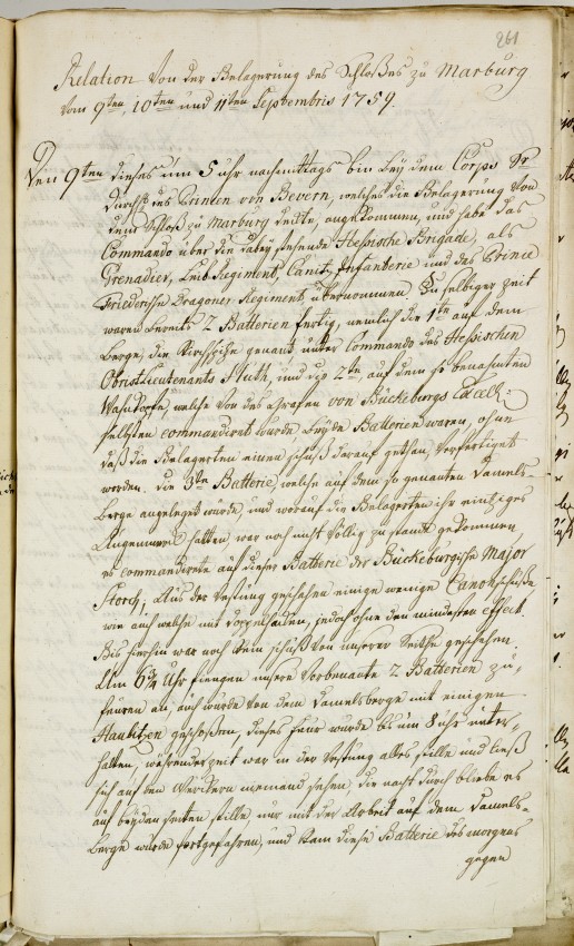 Auszug aus einem militärischen Rapport und Journal über die erfolgreiche Belagerung der Festung im Siebenjährigen Krieg (1759)