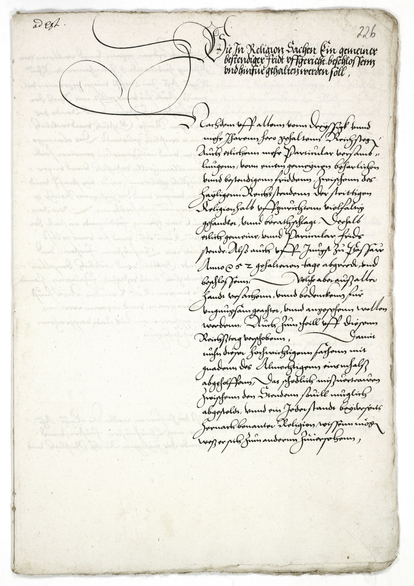 Schriftstücke aus dem Politischen Archiv Landgraf Philipps von Hessen zu den Reichstagsverhandlungen in Augsburg (1555)