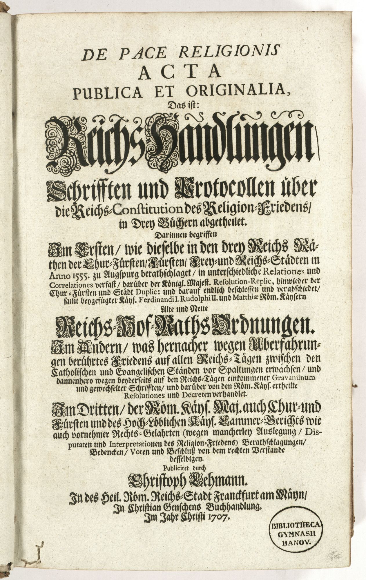 Rezeption und Wirkung des Augsburger Religionsfriedens von 1555