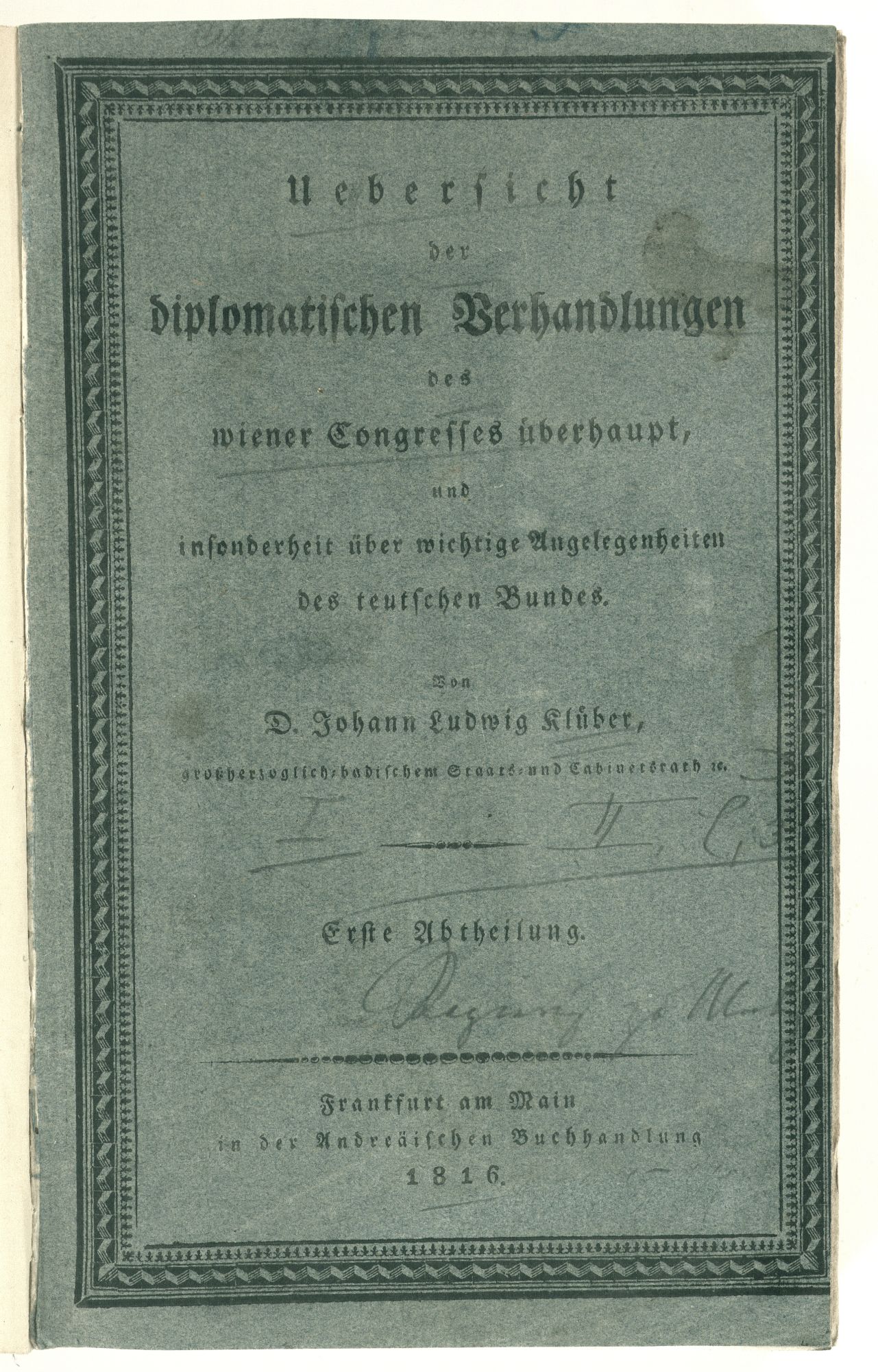 Akten und eine Übersicht der diplomatischen Verhandlungen des Wiener Kongresses