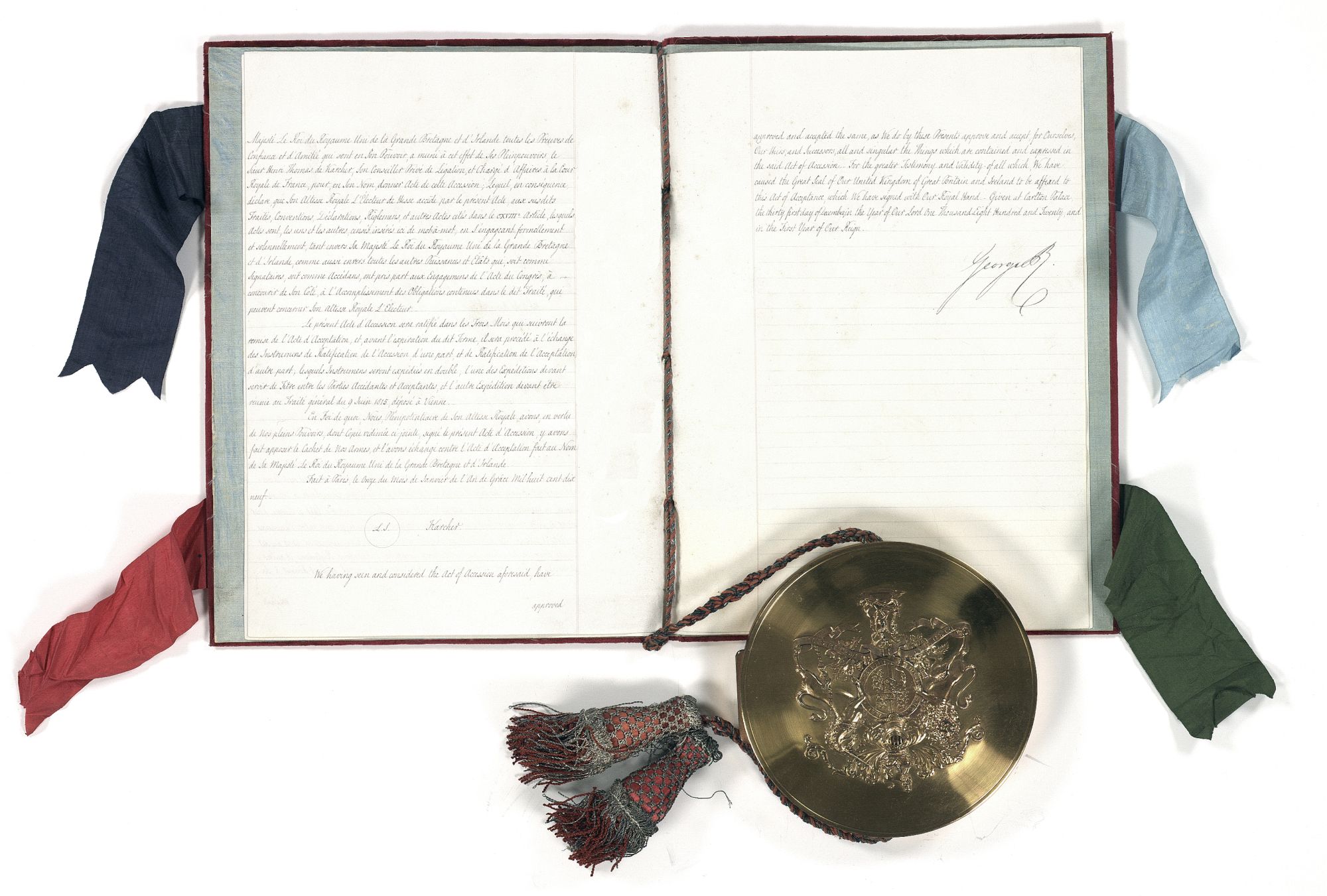 König Georg IV. von Großbritannien ratifiziert den Beitritt Kurhessens zur Wiener Kongressakte vom 9. Juni 1815