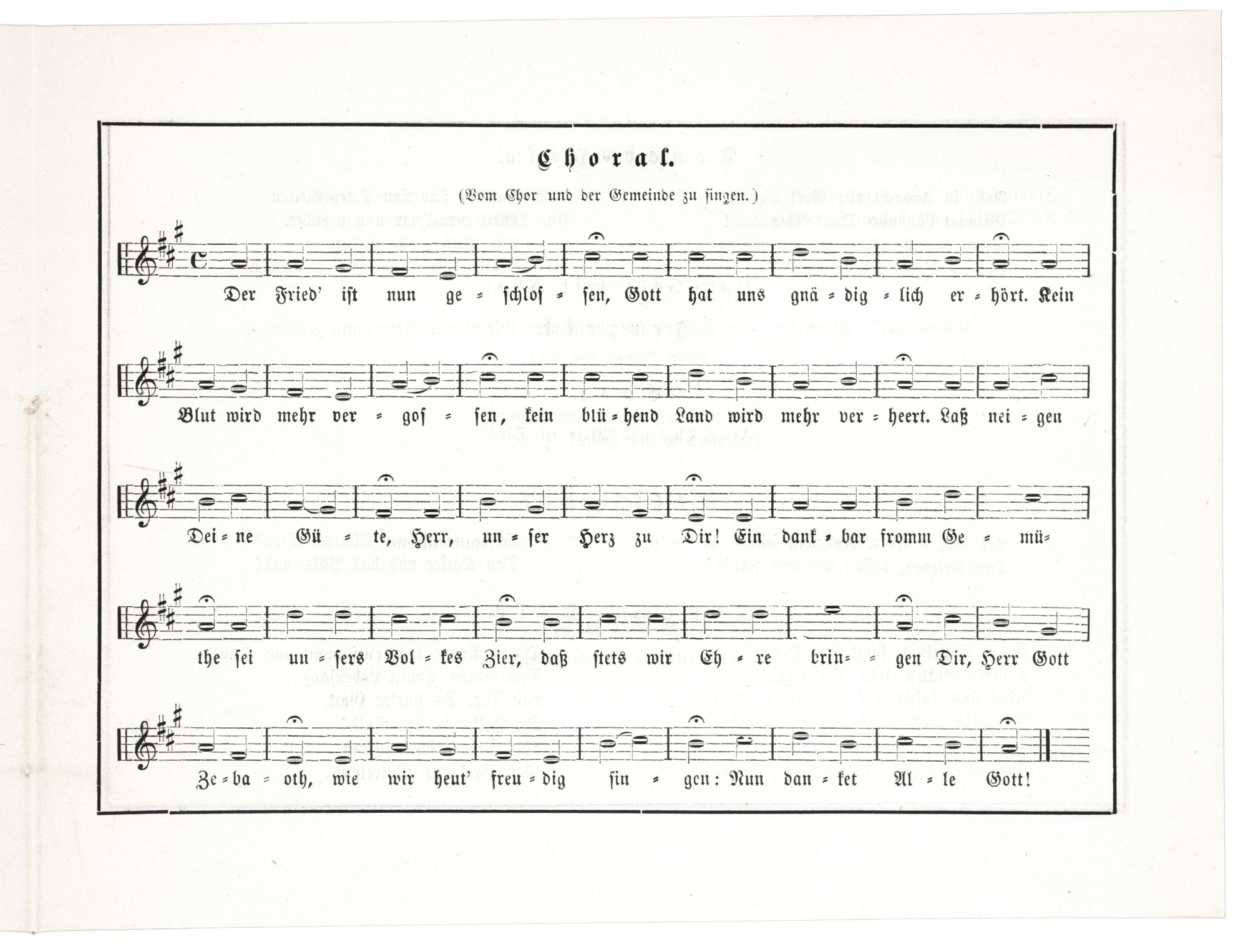Programm zur Hanauer Friedensfeier am 15. März 1871 anlässlich der Beendigung des deutsch-französischen Krieges 1870/71
