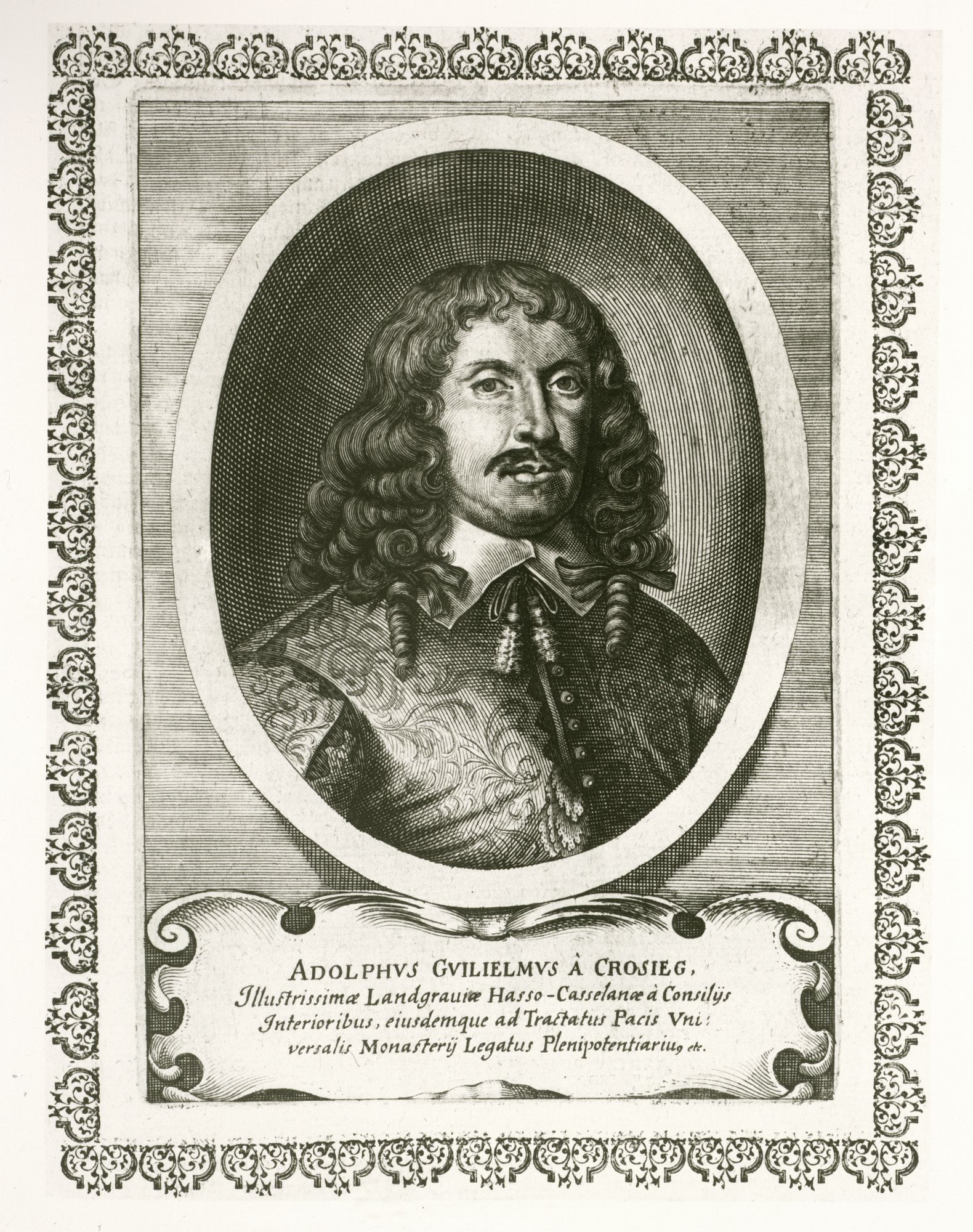 Porträts der hessen-kasselschen Bevollmächtigten auf dem Westfälischen Friedenskongress, Johann Vultejus, Adolf Wilhelm v. Krosigk und Reinhard Scheffer
