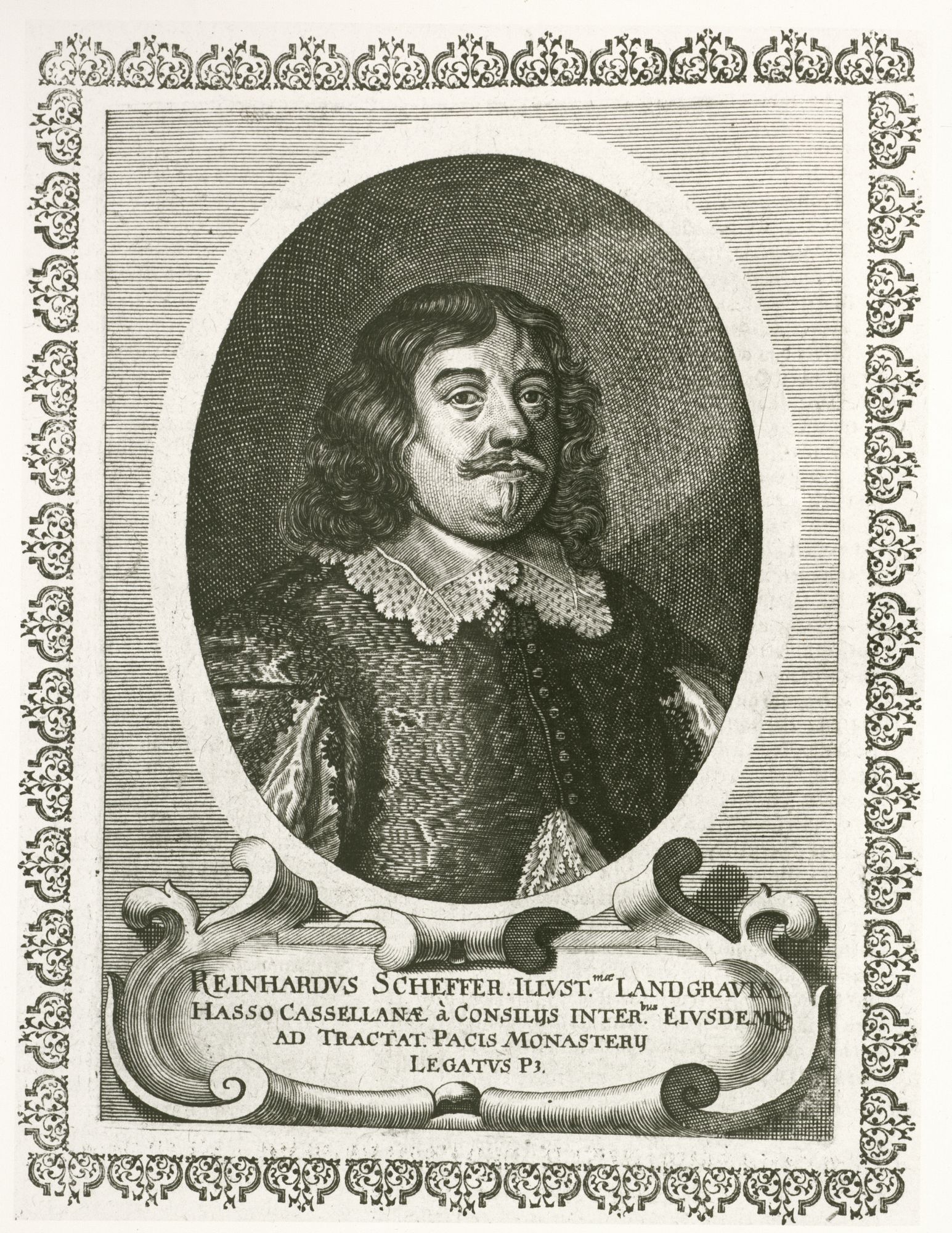 Porträts der hessen-kasselschen Bevollmächtigten auf dem Westfälischen Friedenskongress, Johann Vultejus, Adolf Wilhelm v. Krosigk und Reinhard Scheffer
