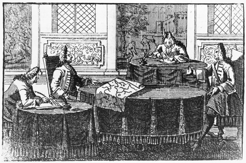 Lithographie der Rastatter Friedensverhandlungen