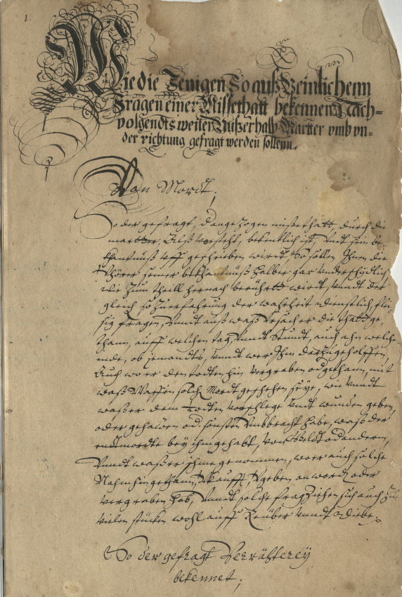 »Philippina«: Teil einer Abschrift aus der peinlichen Halsgerichtsordnung Philipps des Großmütigen von 1535 (Ende 16./Anfang 17. Jahrhundert)