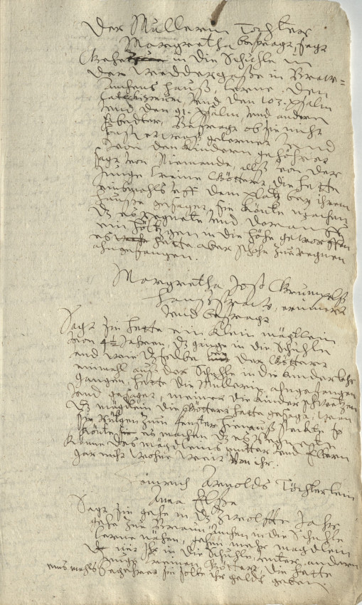 Schadenzauber: Untersuchung gegen Gertrud, 6- oder 7- jährige Tochter des verstorbenen Peter Briel auf der Ketzerbach in Marburg, 1629, kein Urteil