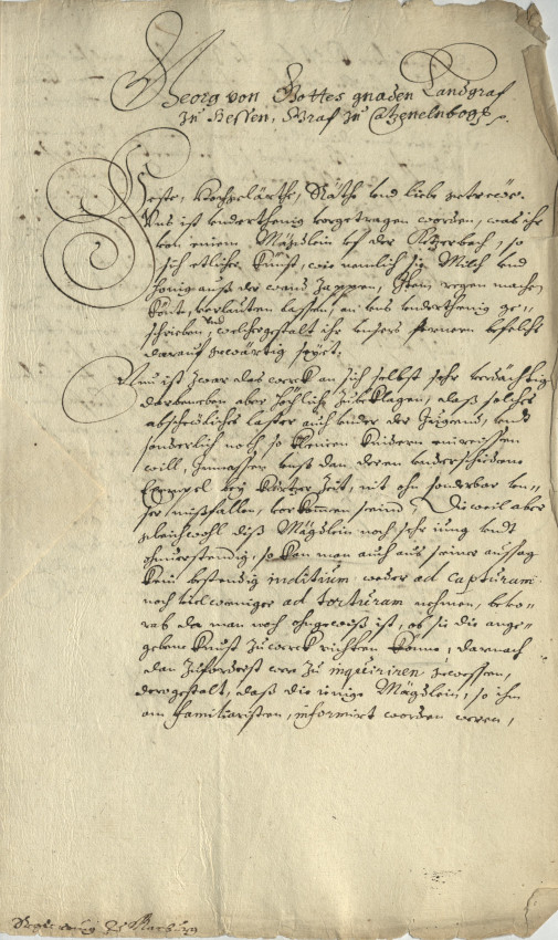 Schadenzauber: Untersuchung gegen Gertrud, 6- oder 7- jährige Tochter des verstorbenen Peter Briel auf der Ketzerbach in Marburg, 1629, kein Urteil