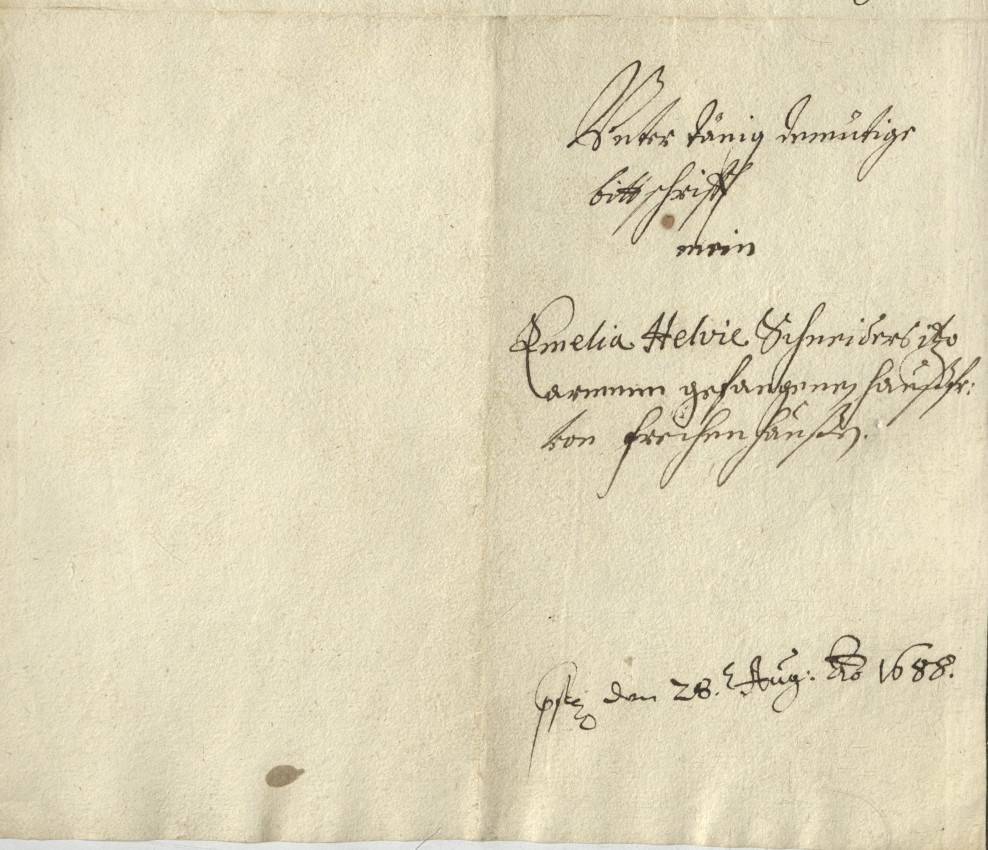 Prozess gegen Aelfrich Schneider aus Frechenhausen / Amt Breidenbach wegen Quacksalberei und Segen sprechung, 1688