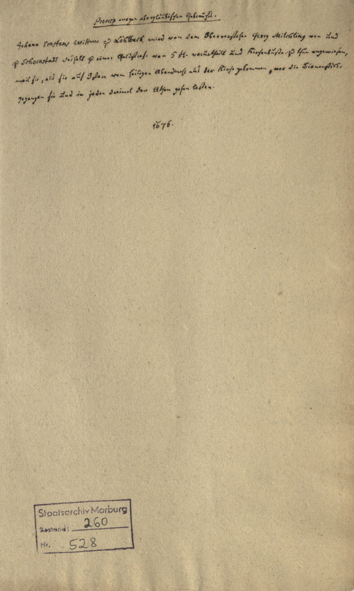 Bestrafung der Witwe von Johannes Ernst, da sie nach dem Abendmahl an Ostern in einen Bienenstock gehaucht hat, 1676