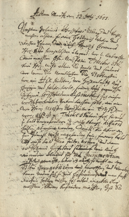 Das Gerücht und der Beginn eines Prozesses: Ehefrau des Truckel Stieber, Protokoll vom 13. Juli 1655