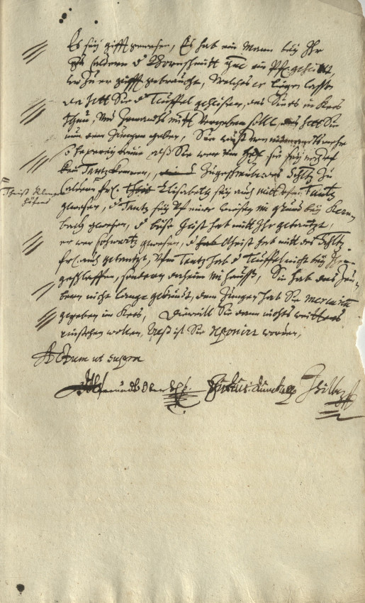 Übersicht: Der Prozess gegen die Witwe Christine Morgen aus Caldern zeigt den weiteren Verlauf eines Hexenprozesses, 1652