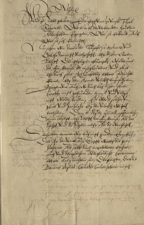 Schreiben Landgraf Wilhelms IV. an den Pfarrer von Geismar, 1580