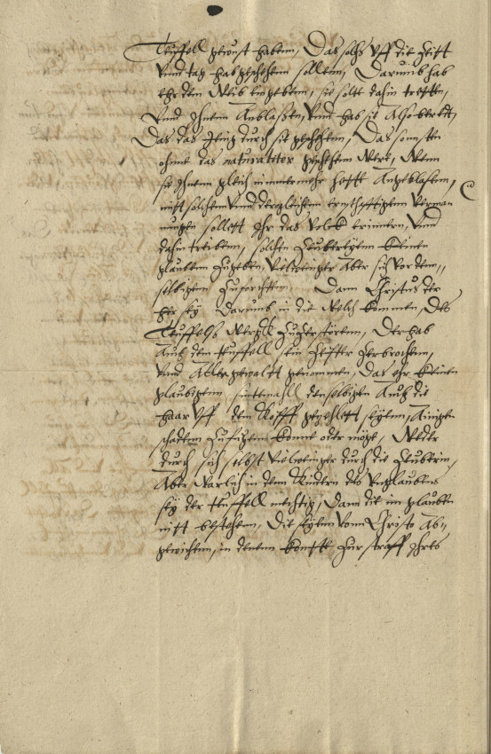 Schreiben Landgraf Wilhelms IV. an den Pfarrer von Geismar, 1580