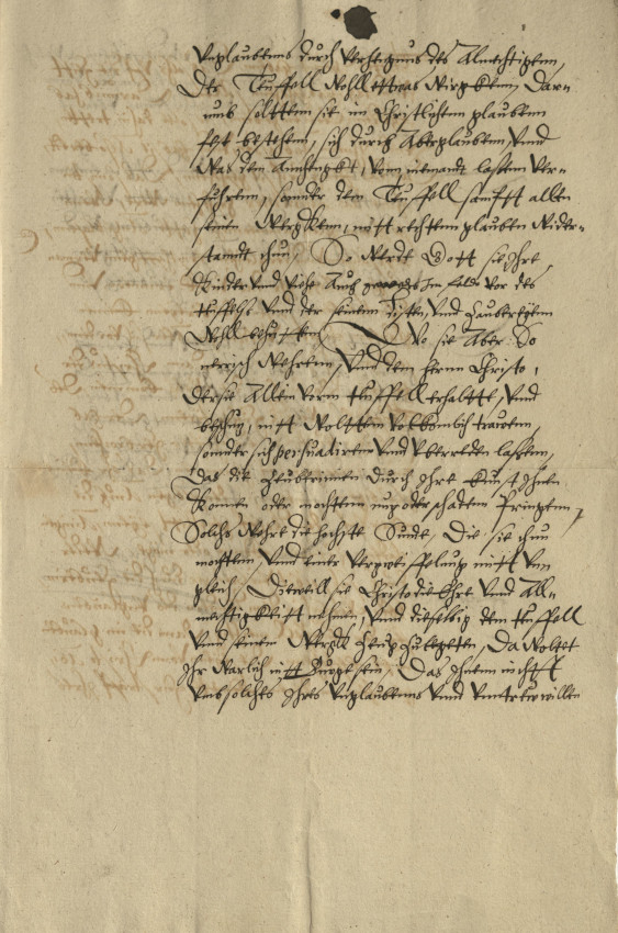 Schreiben Landgraf Wilhelms IV. an den Pfarrer von Geismar, 1580