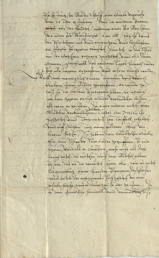 Bitte Landgraf Georgs I. von Hessen-Darmstadt an seinen Bruder Wilhelm in Kassel um Rat wegen weiteren Vorgehens gegen Zauberei, 1582