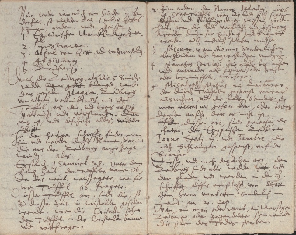 Predigttext zur Zauberei, wahrscheinlich 1585