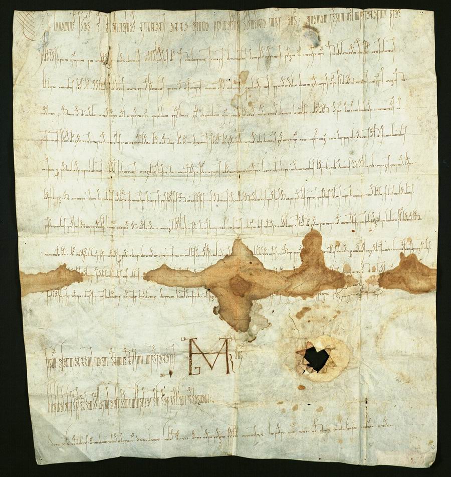 Kaiser Otto II. schenkt dem Kloster Memleben seinen von Bischof Liutolf eingetauschten Besitz in Wildeshausen und anderen Orten, Wallhausen, 22. September 980.
