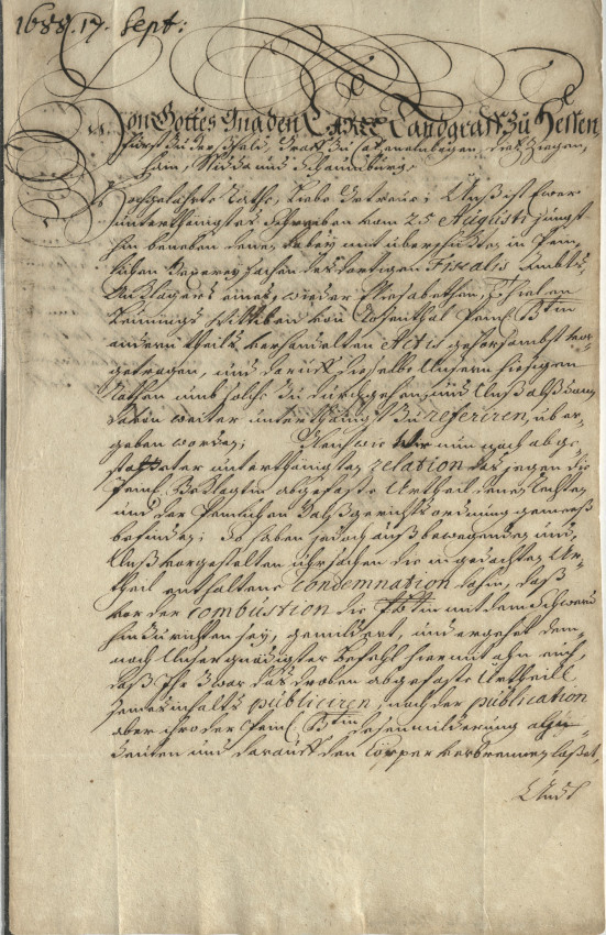 Letzte in Marburg wegen Hexerei hingerichtete Frau: Elisabeth Thiel aus Rosenthal, 1688