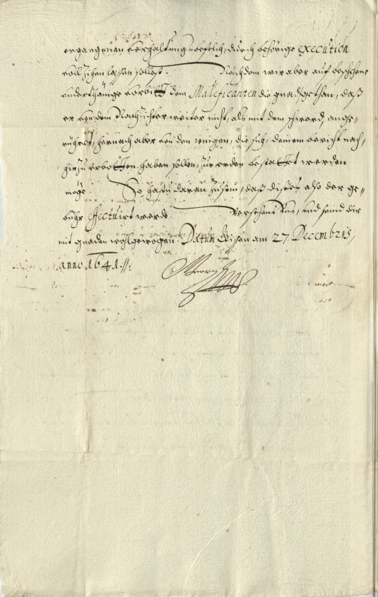 Hinrichtung des Mörders Benjamin von Schilter, 1641