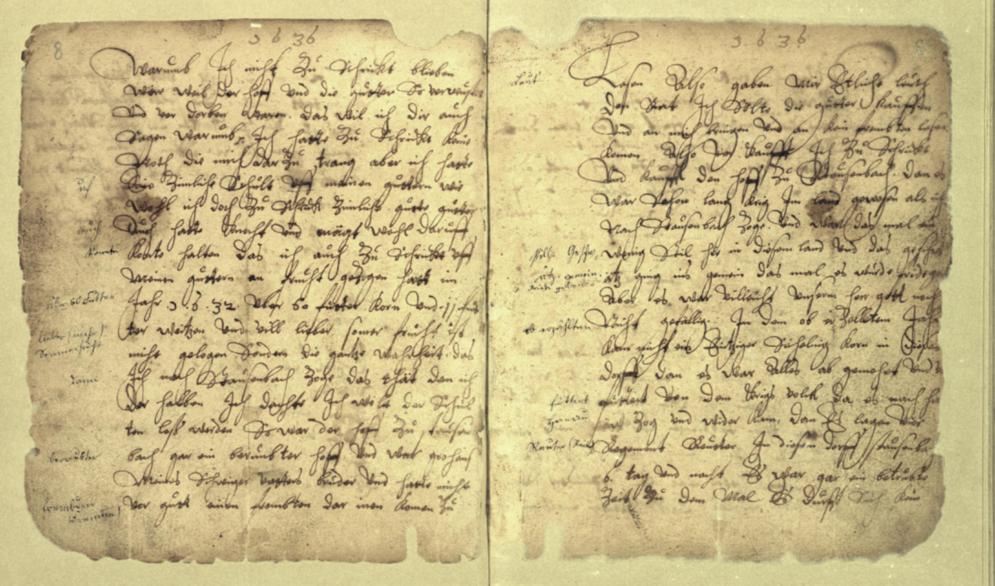 Stausebacher Chronik des Johannes Preis, 1654