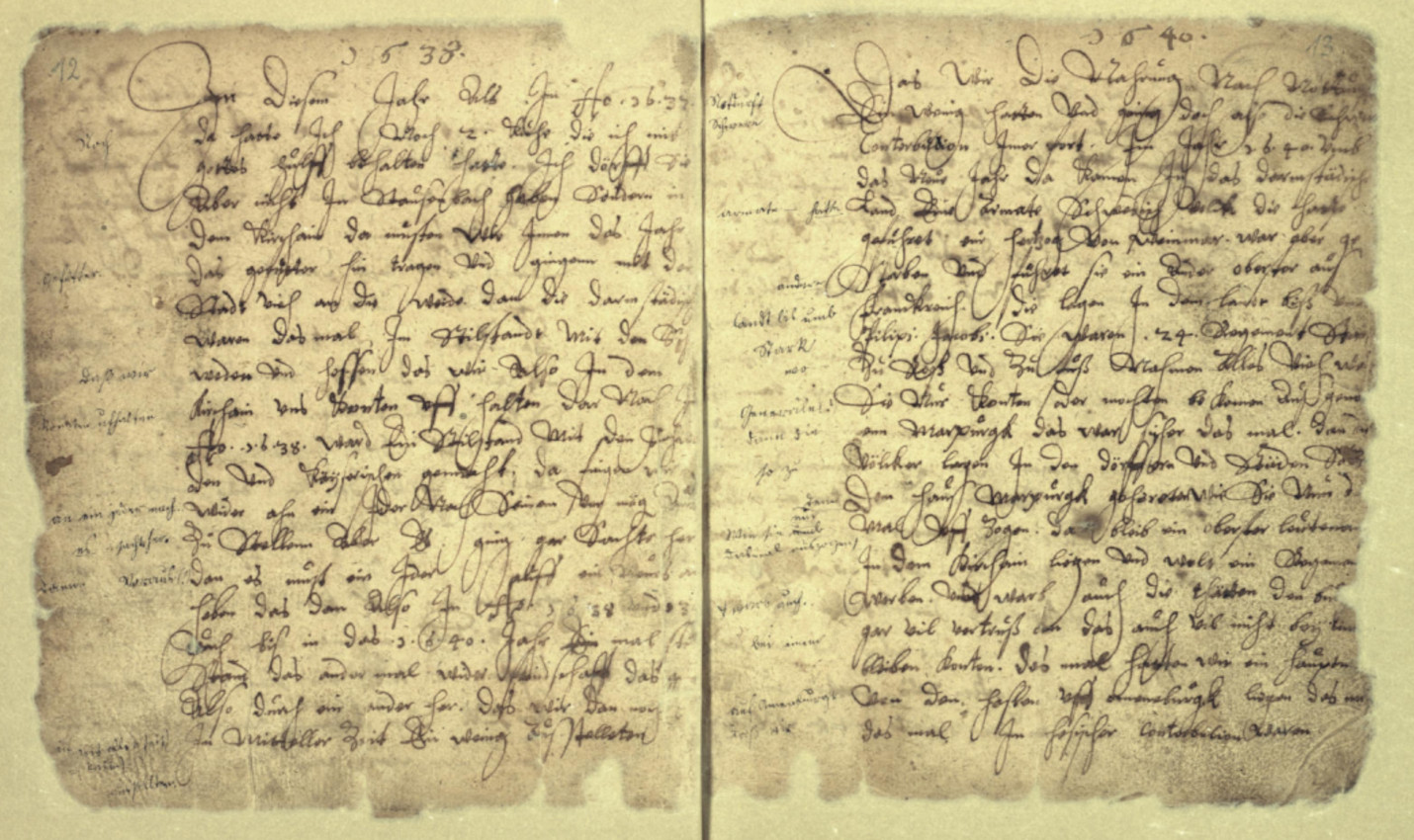 Stausebacher Chronik des Johannes Preis, 1654