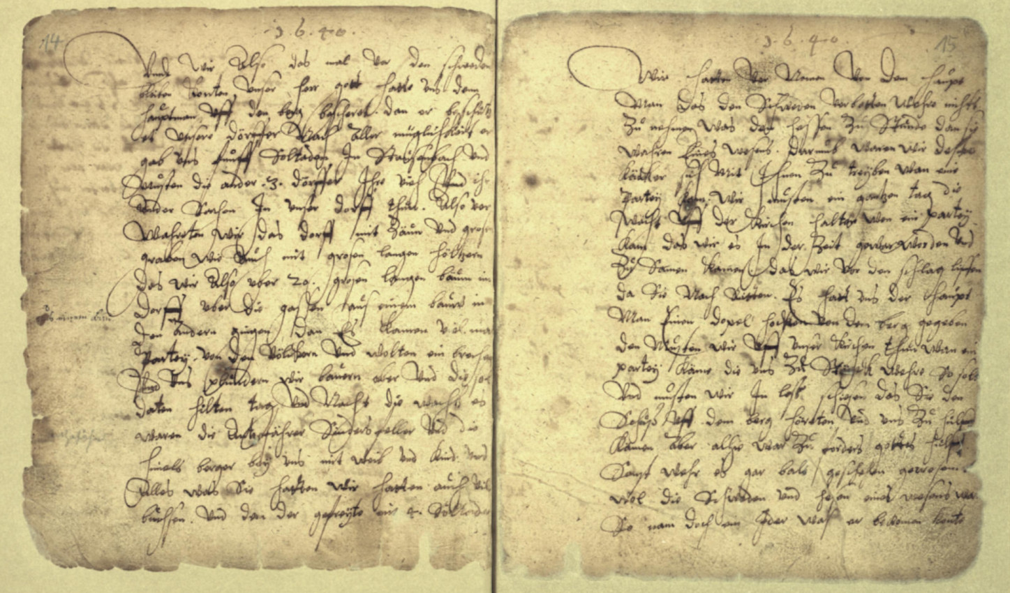 Stausebacher Chronik des Johannes Preis, 1654