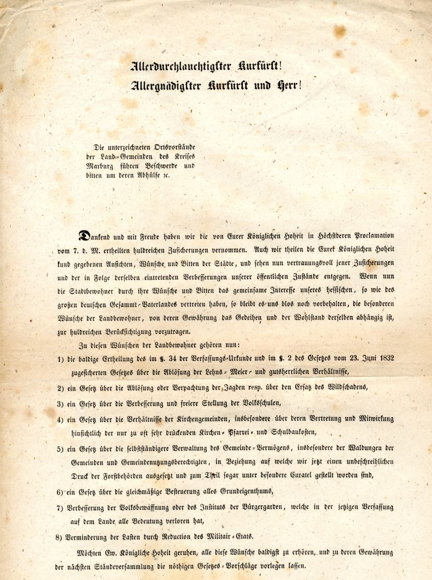 Petition Marburger Landgemeinden