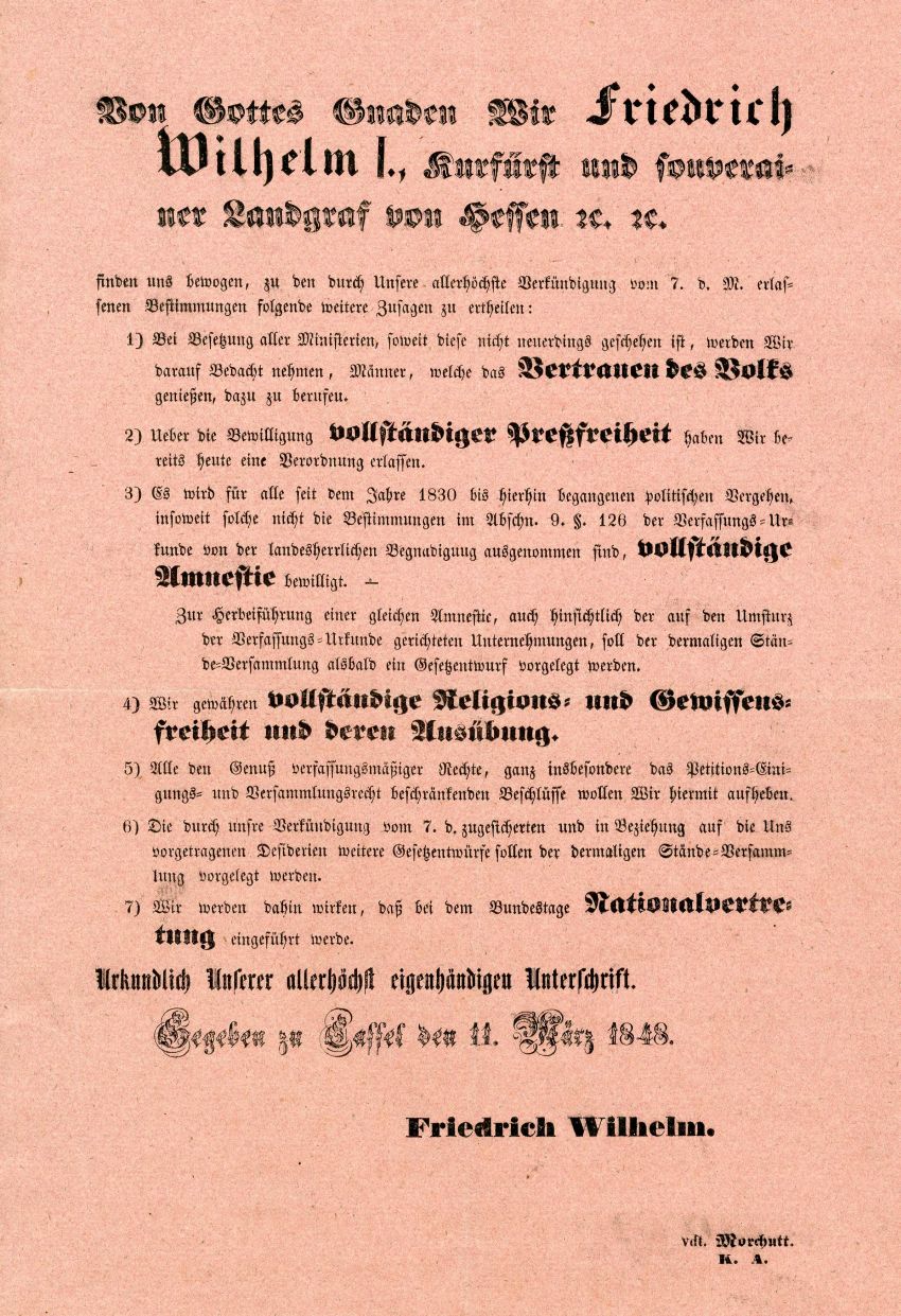 Weitere Zusagen des Kurfürsten