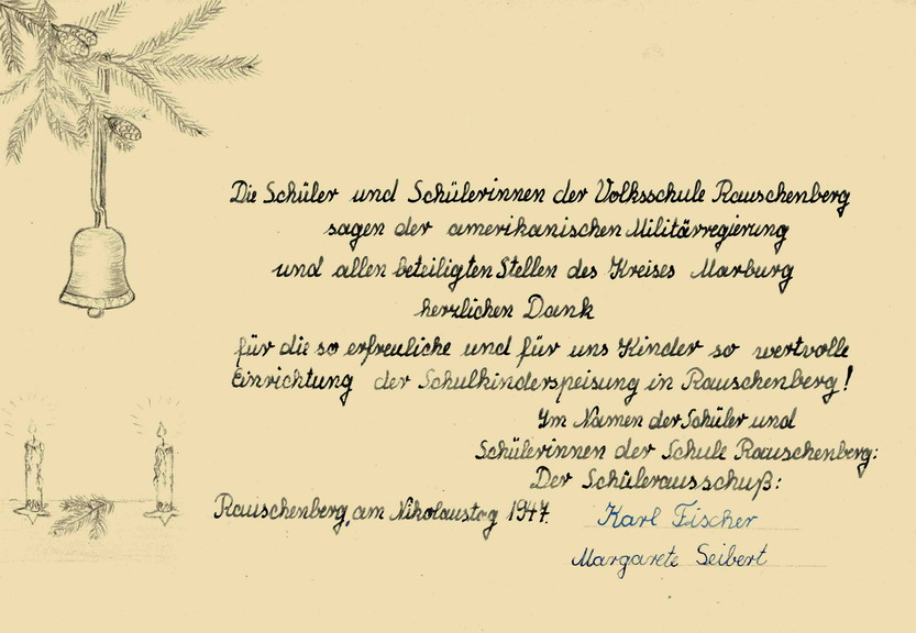 Dankesbriefe von Schulkindern für die Schulspeisung, 1947