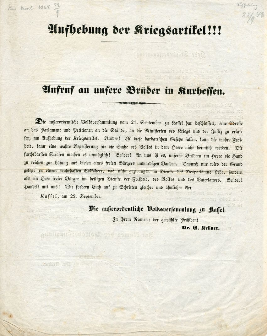 Aufhebung der Kriegsartikel!!!