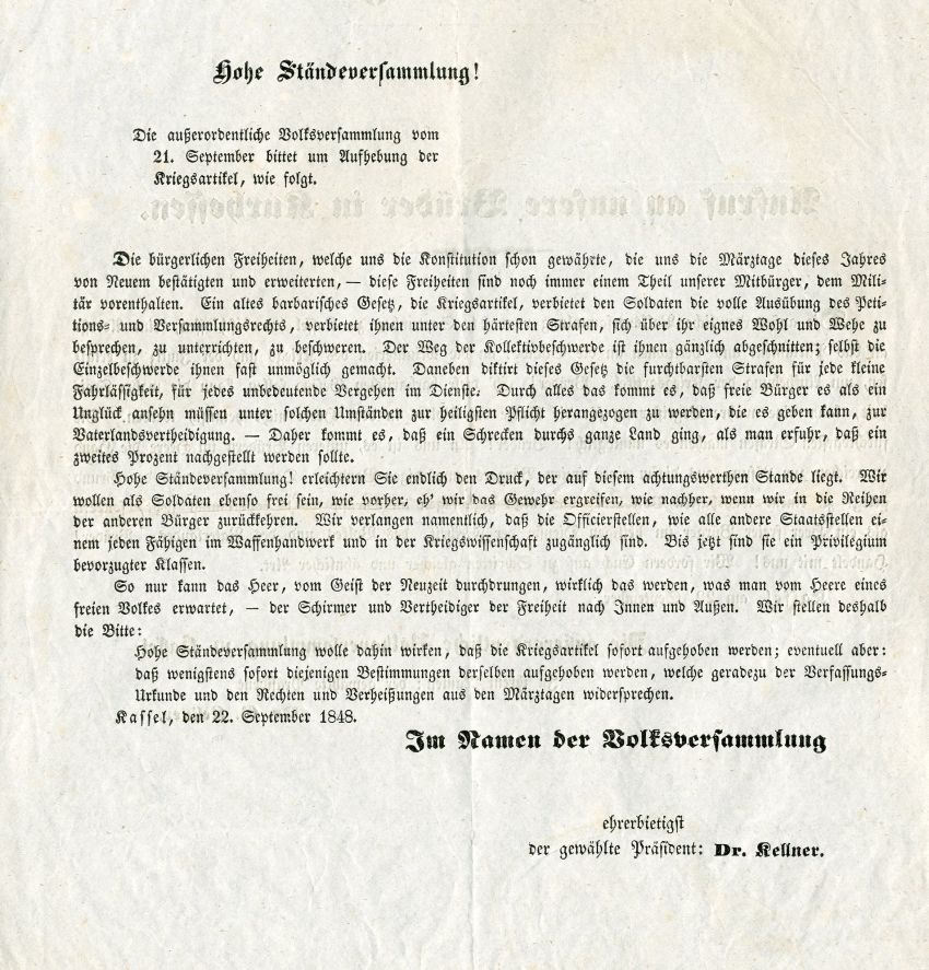 Aufhebung der Kriegsartikel!!!
