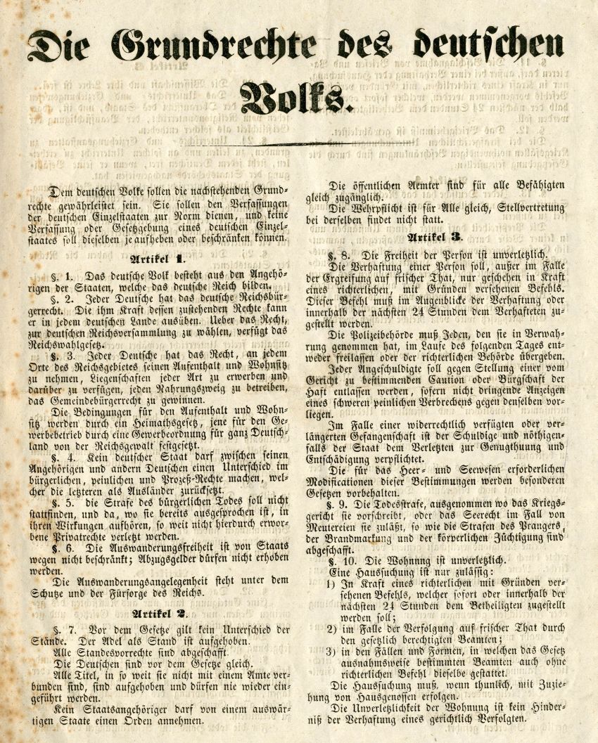 Die Grundrechte des deutschen Volkes