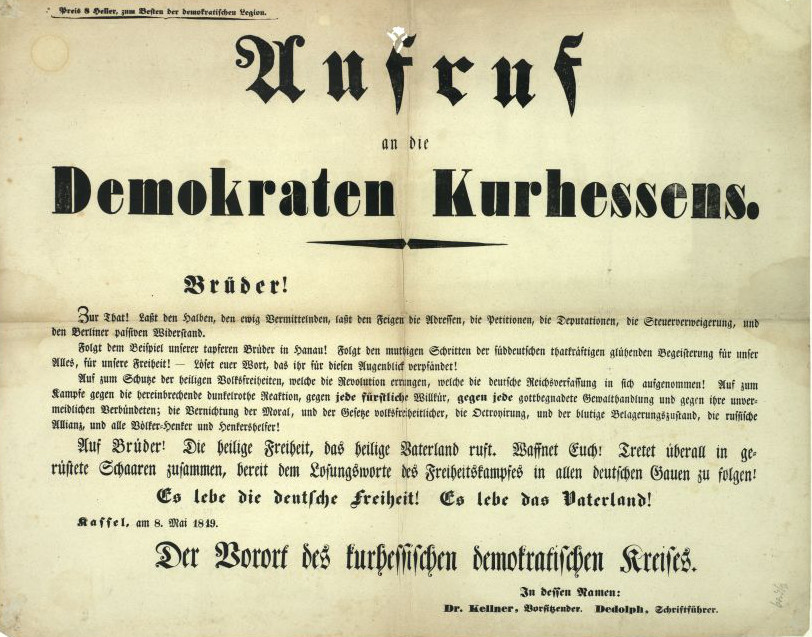 Aufruf an die Demokraten Kurhessens