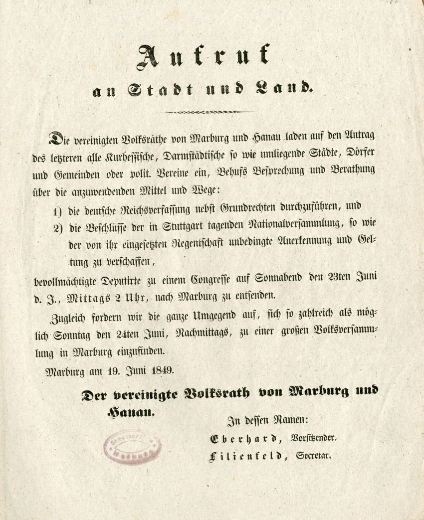 Aufruf an Stadt und Land