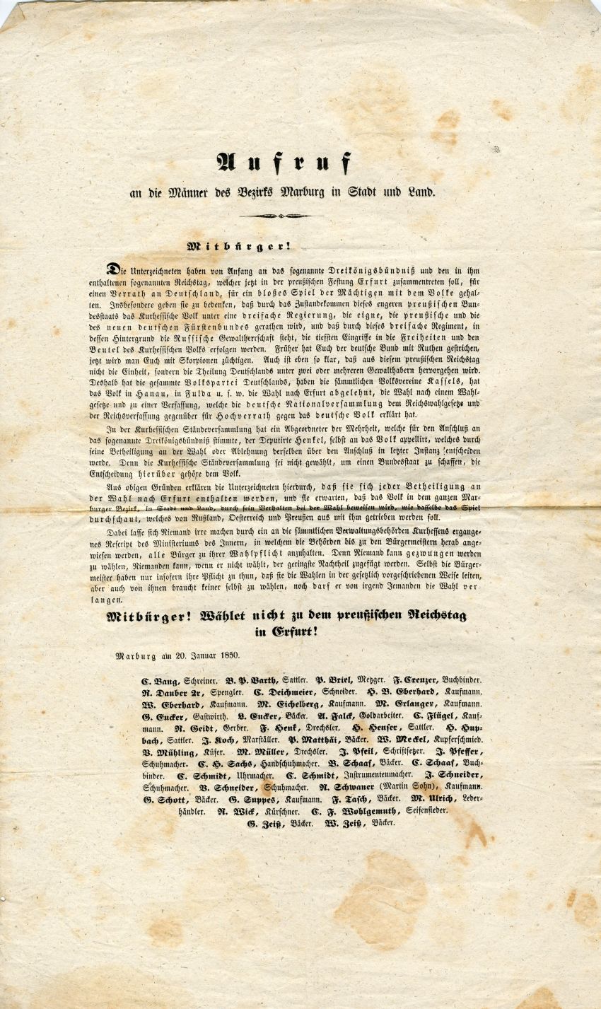 Aufruf zum Wahlboykott