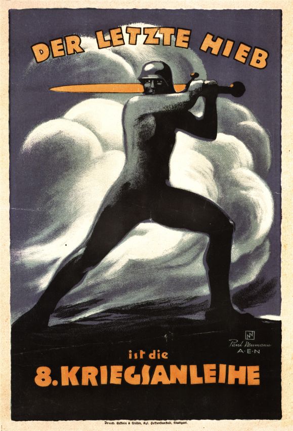 Plakat: „Der letzte Hieb ist die 8. Kriegsanleihe“