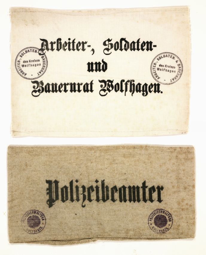 Armbinden des Arbeiter-, Soldaten- und Bauernrates Wolfhagen