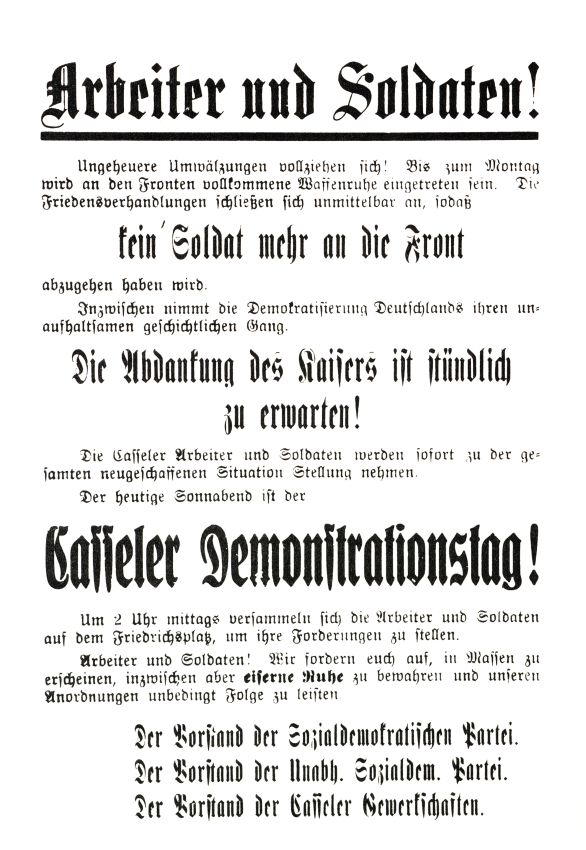 Flugblatt: Aufruf der Sozialisten zum "Demonstationstag"