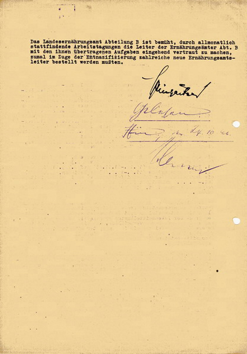 Jahresbericht der Abteilung B des Landesernährungsamtes I Groß-Hessen für die Zeit vom 15.10.1945 bis 15.9.1946