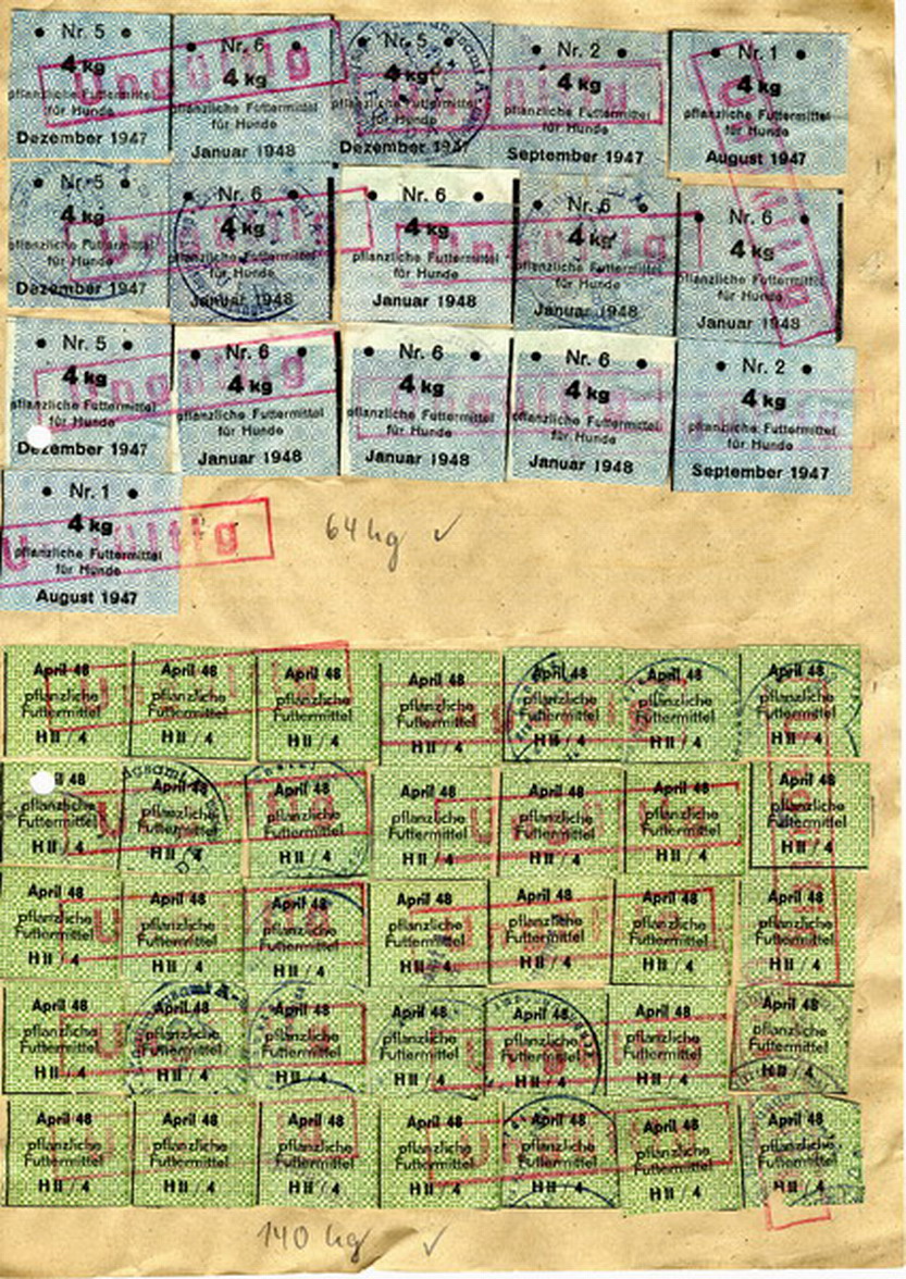 Futtermittel für versorgungsberechtigte Hunde, 14. Juni 1948