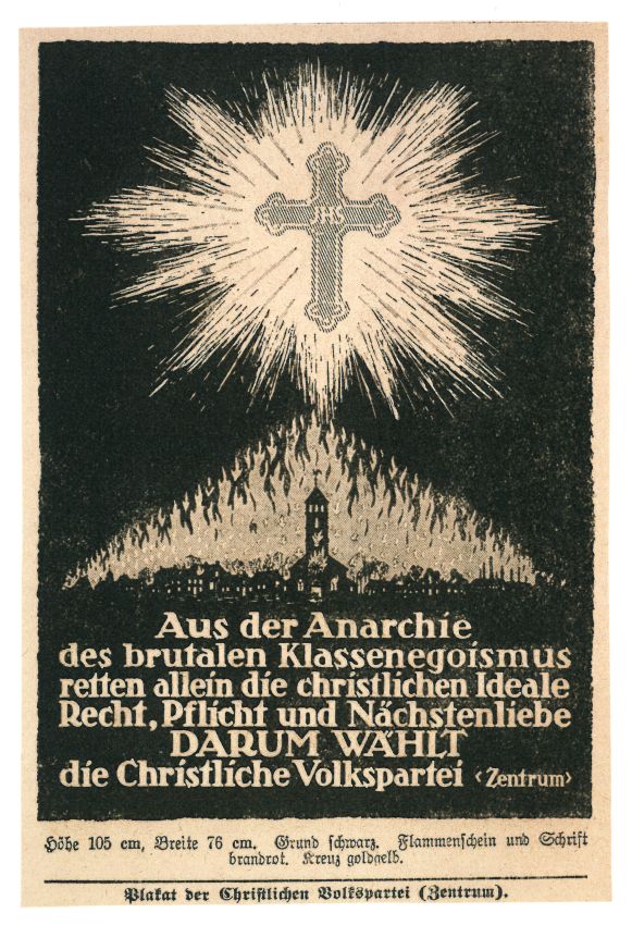 Christliche Volkspartei (Zentrum) Wahlplakat: Gegen Klassenegoismus