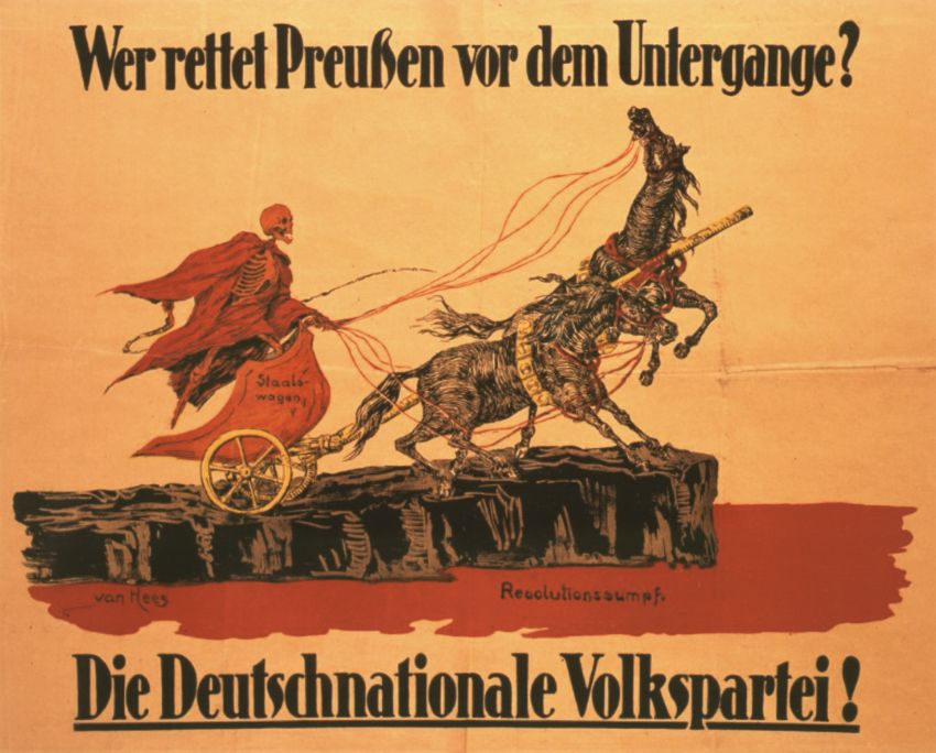 DNVP Wahlplakat: Wer rettet Preußen vor dem Untergange?