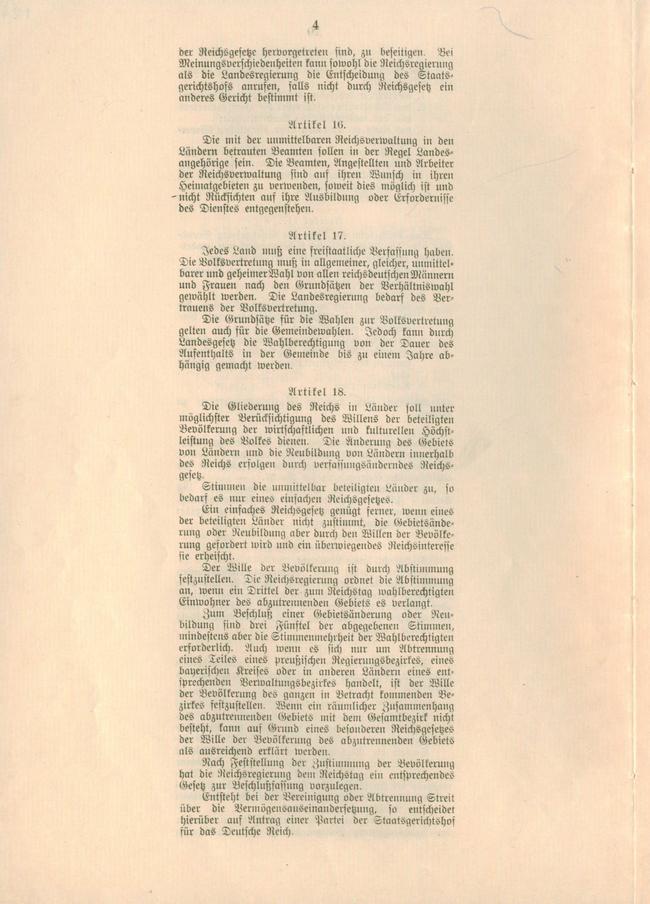 Die Weimarer Reichsverfassung