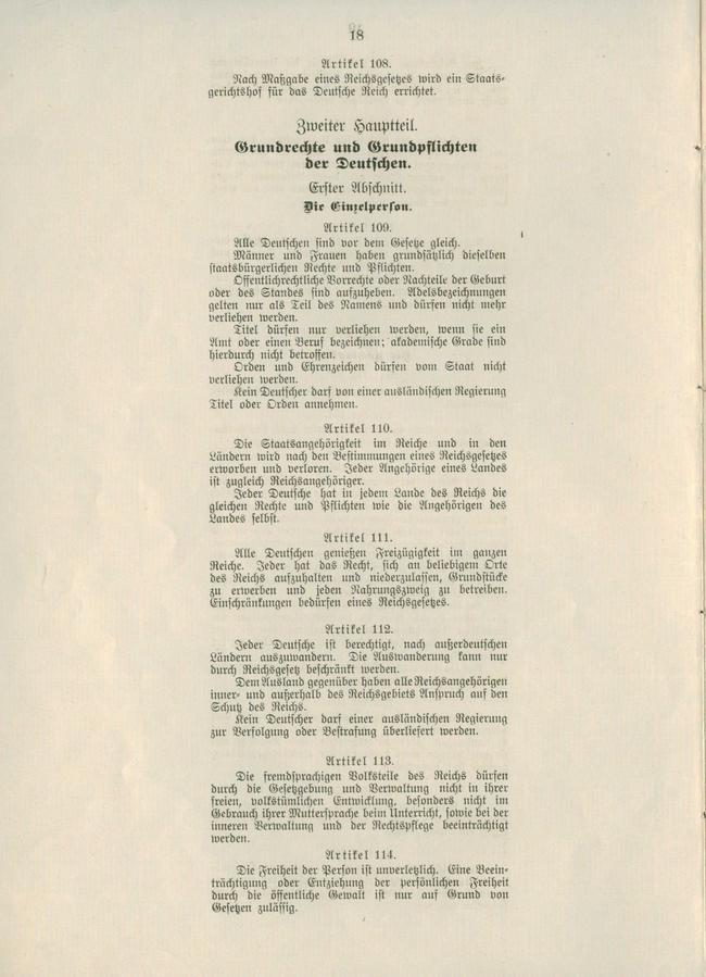 Die Weimarer Reichsverfassung