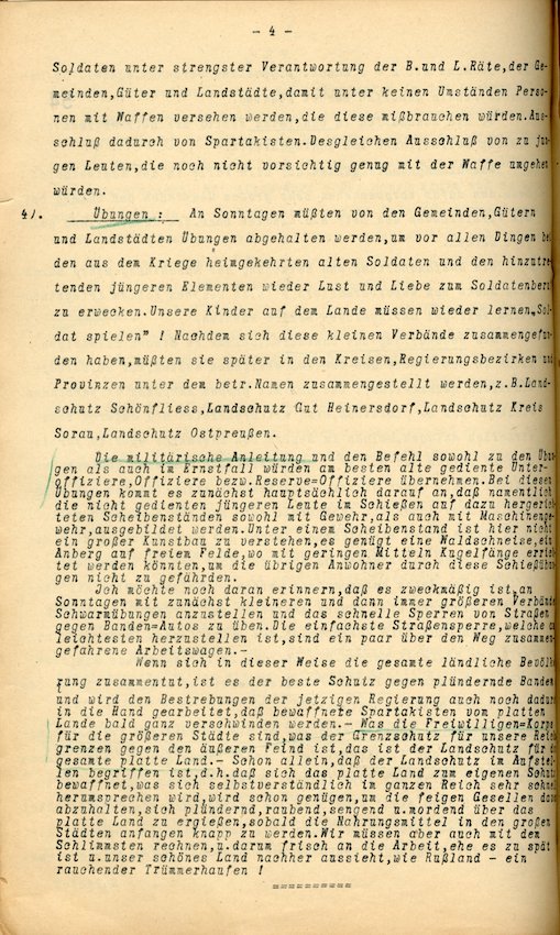 Richtlinien des Reichswehrministers für die Aufstellung und Organisation von Einwohnerwehren (Berlin 1919 April 25)